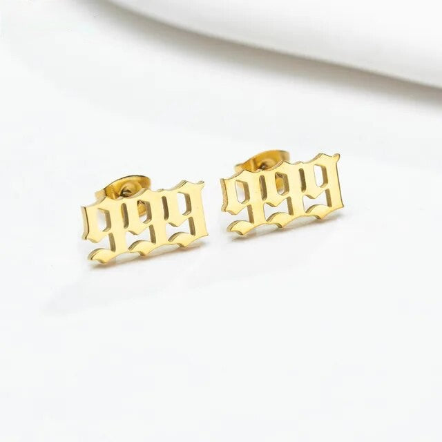 Tiny Angel Number Earrings