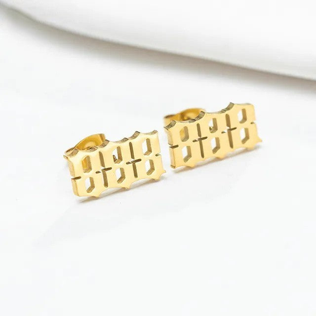 Tiny Angel Number Earrings