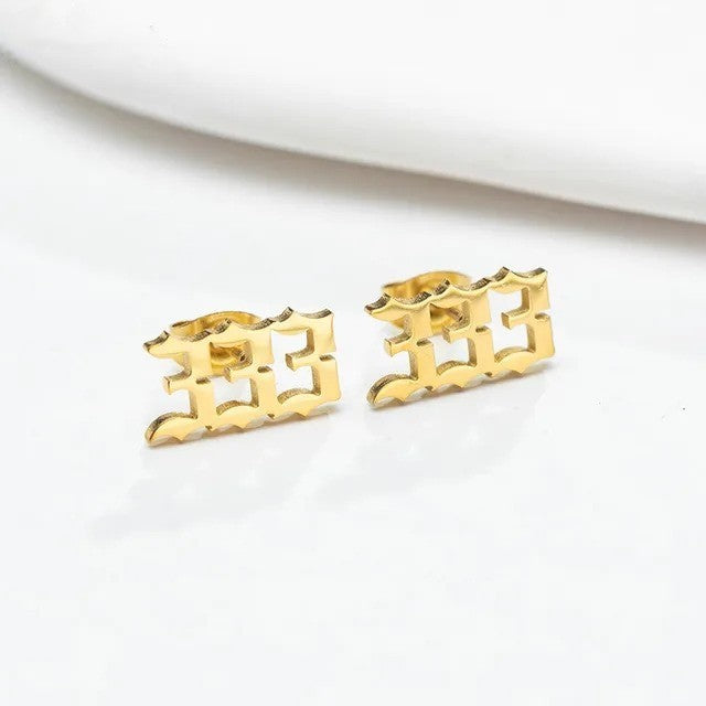 Tiny Angel Number Earrings