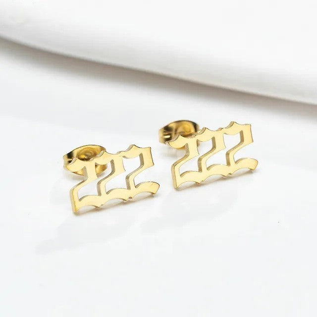 Tiny Angel Number Earrings