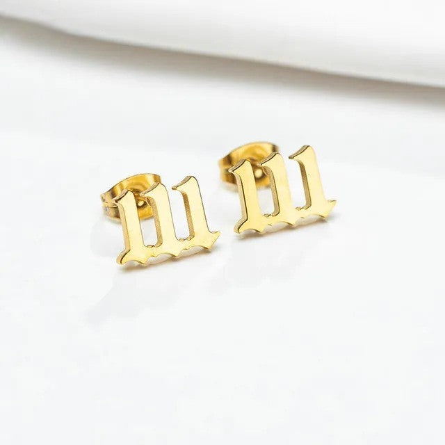 Tiny Angel Number Earrings