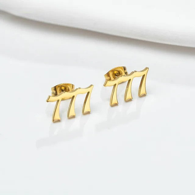 Tiny Angel Number Earrings
