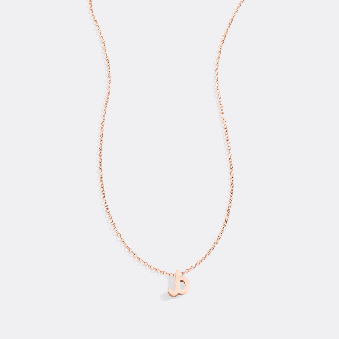 Tiny Script Initial Necklace