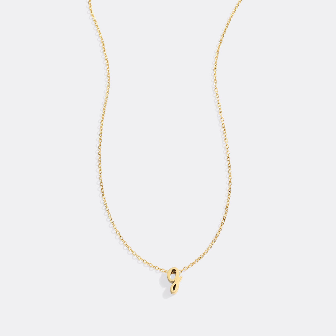 Tiny Script Initial Necklace