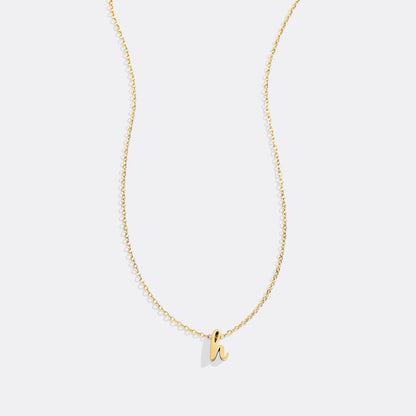 Tiny Script Initial Necklace