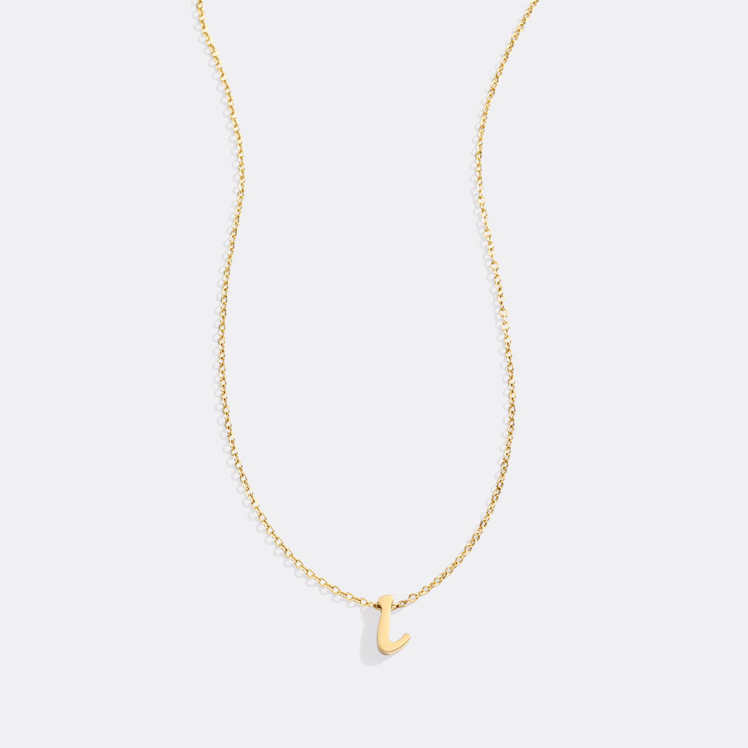 Tiny Script Initial Necklace