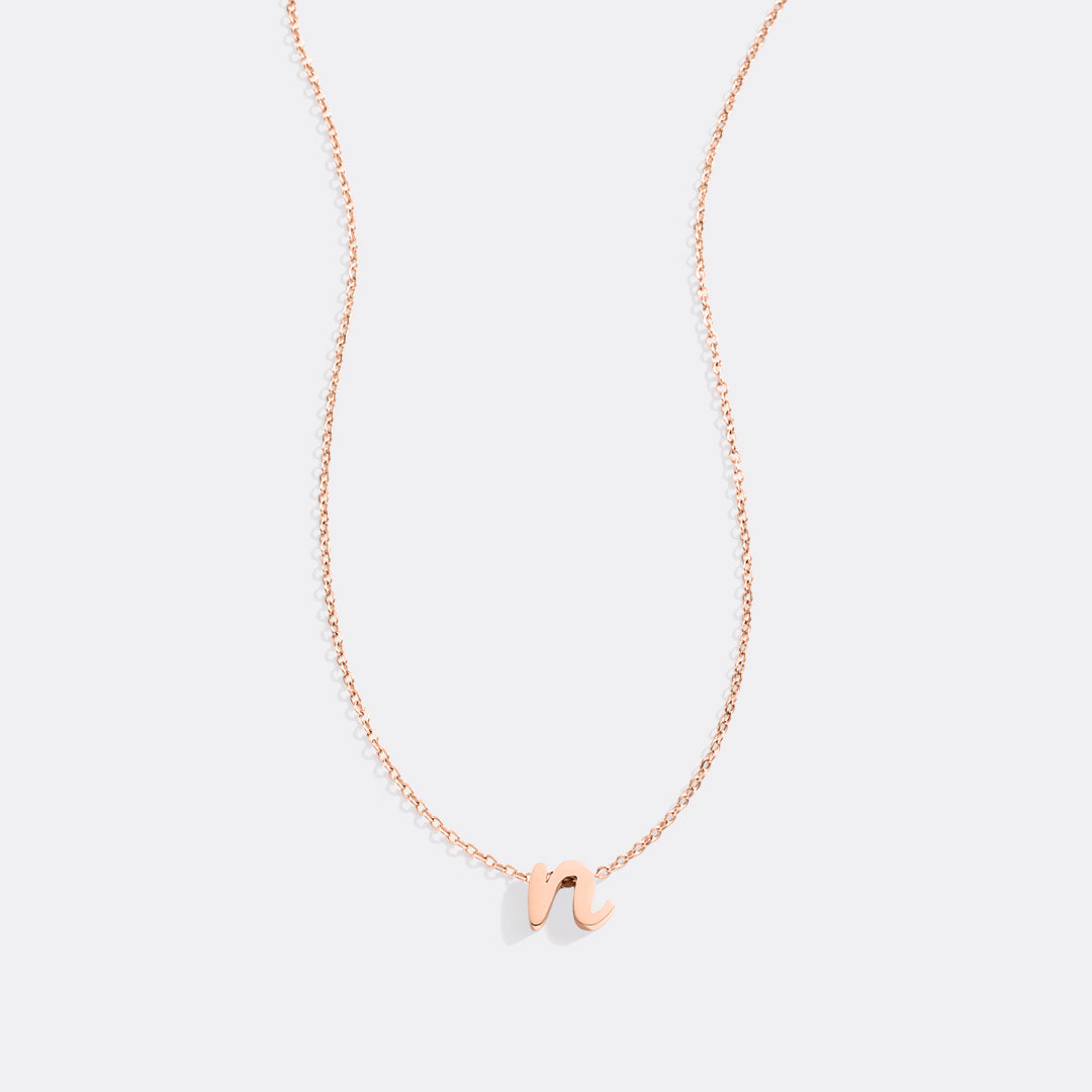 Tiny Script Initial Necklace