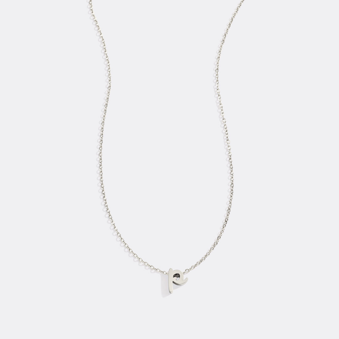 Tiny Script Initial Necklace