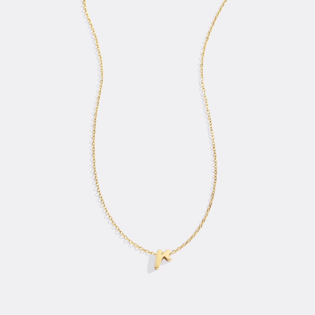 Tiny Script Initial Necklace