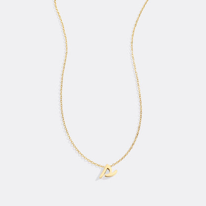 Tiny Script Initial Necklace