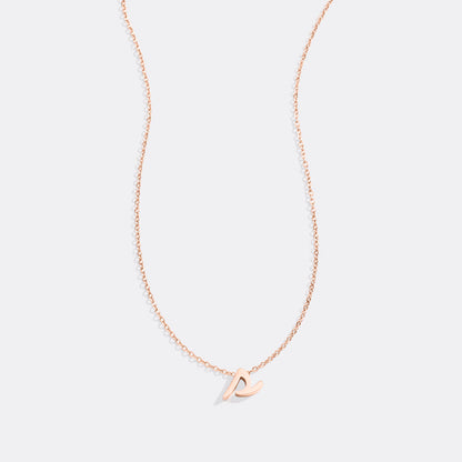 Tiny Script Initial Necklace