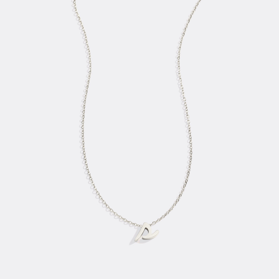 Tiny Script Initial Necklace