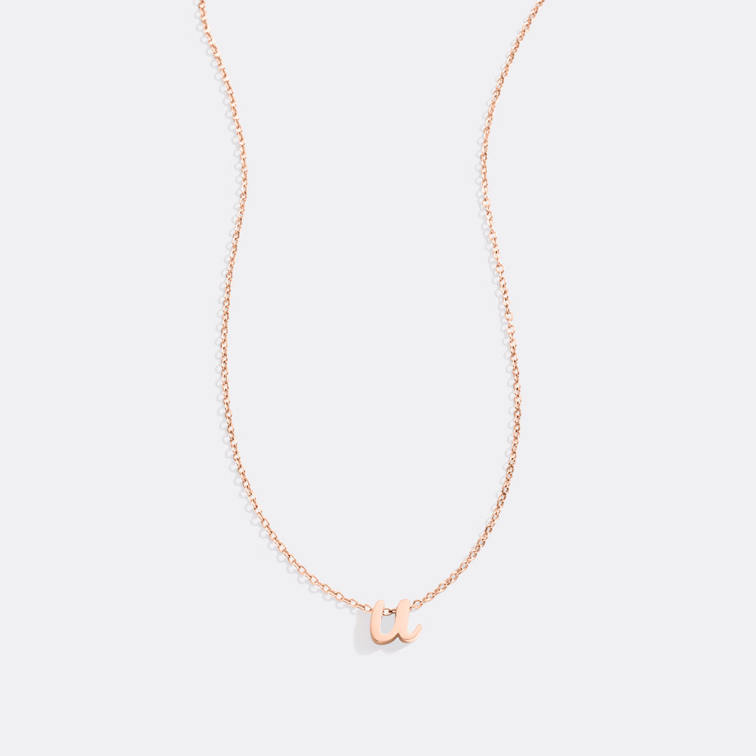 Tiny Script Initial Necklace