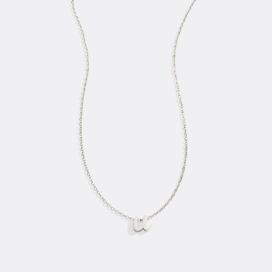 Tiny Script Initial Necklace