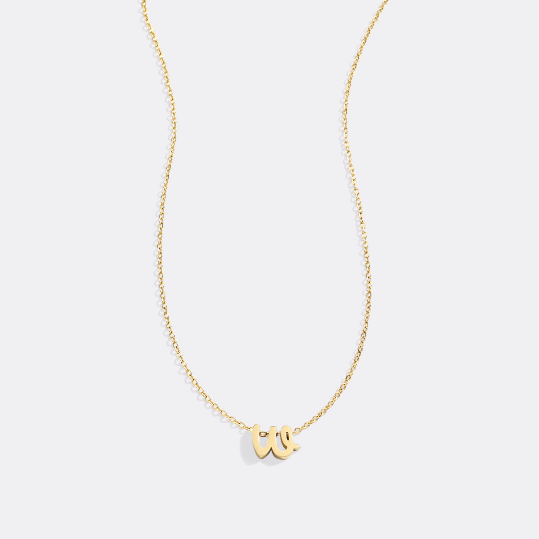 Tiny Script Initial Necklace