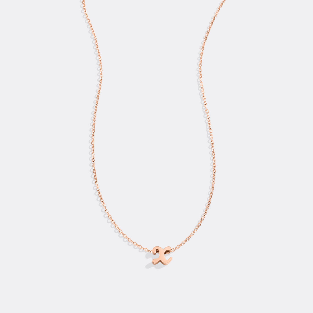 Tiny Script Initial Necklace