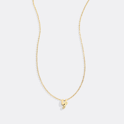 Tiny Script Initial Necklace