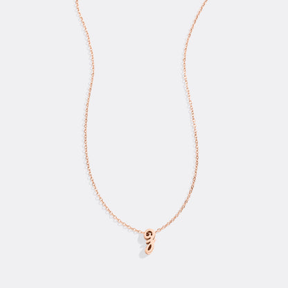 Tiny Script Initial Necklace