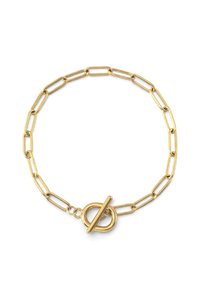 Toggle Clasp Paperclip Chain Bracelet