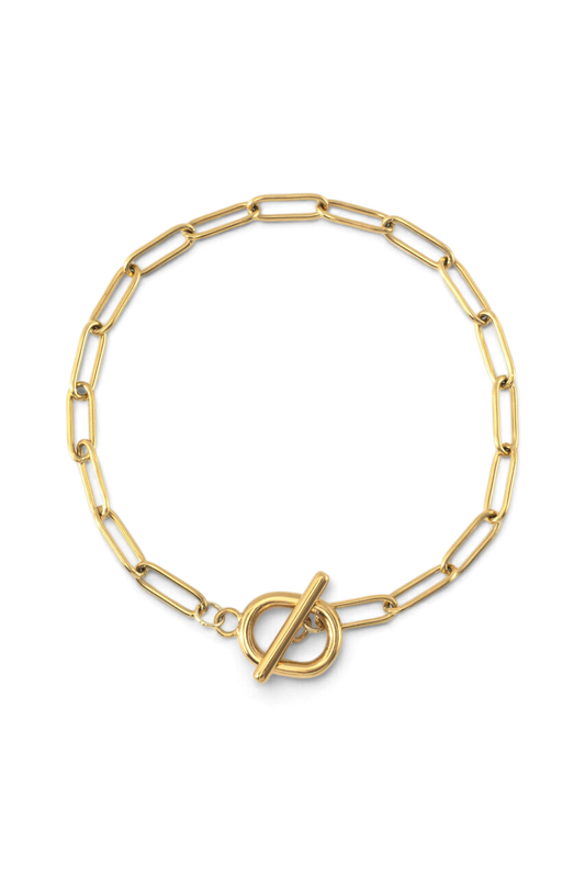 Toggle Clasp Paperclip Chain Bracelet