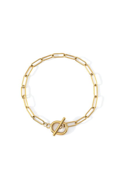 Toggle Clasp Paperclip Chain Bracelet