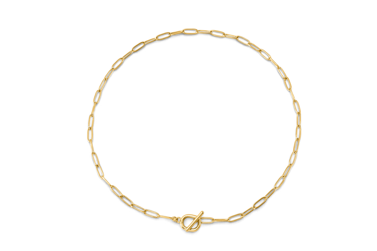 Toggle Clasp Paperclip Chain Necklace