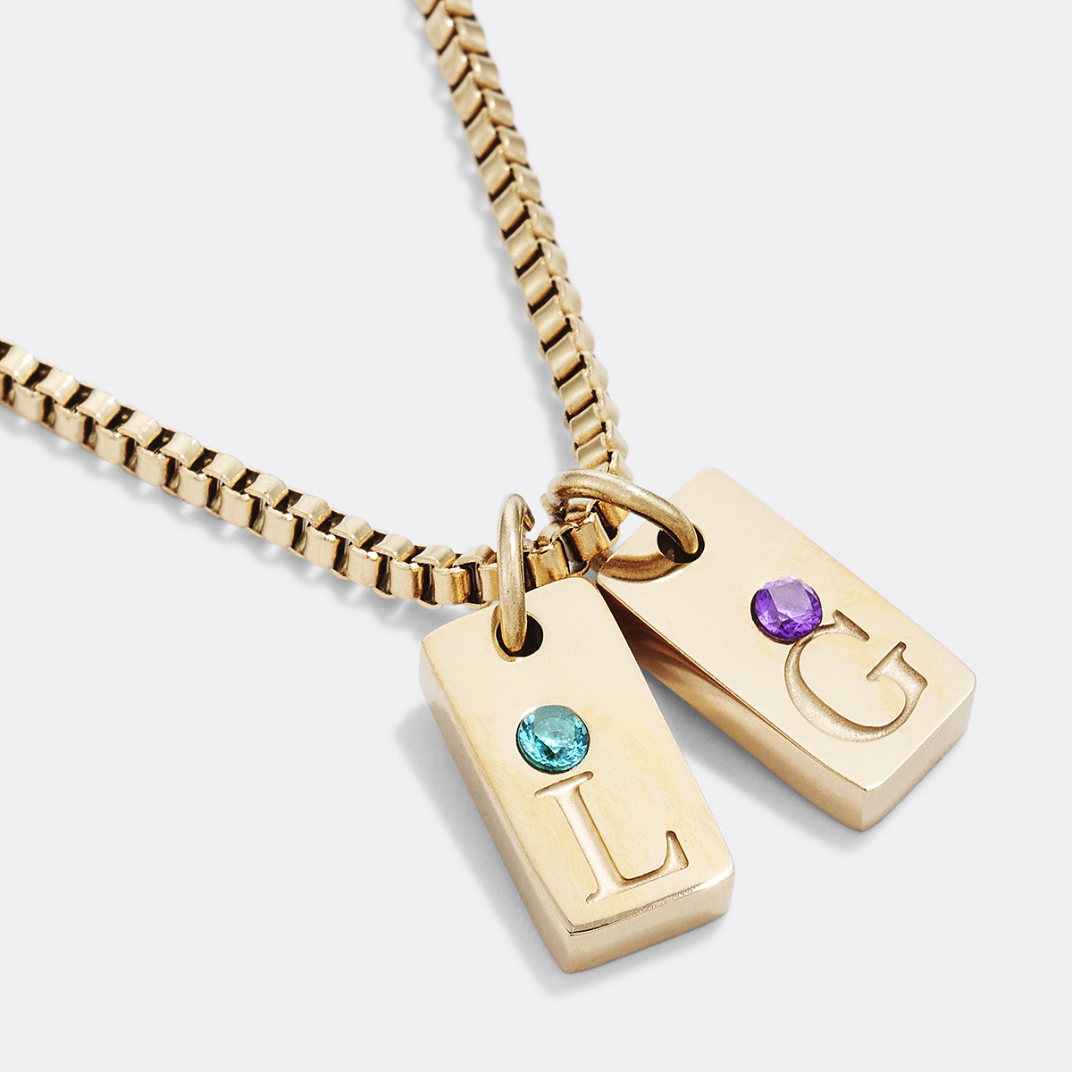 Dainty Pave Tag Initial Necklace