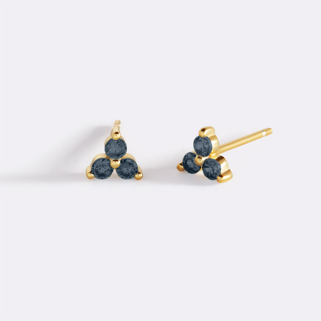 Trinity Birthstone Stud Earrings