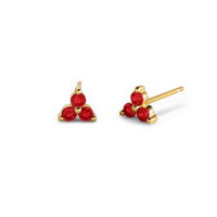 Trinity Birthstone Stud Earrings