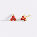 Trinity Birthstone Stud Earrings