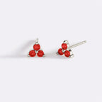 Trinity Birthstone Stud Earrings