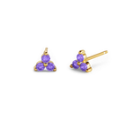 Trinity Birthstone Stud Earrings