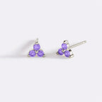 Trinity Birthstone Stud Earrings