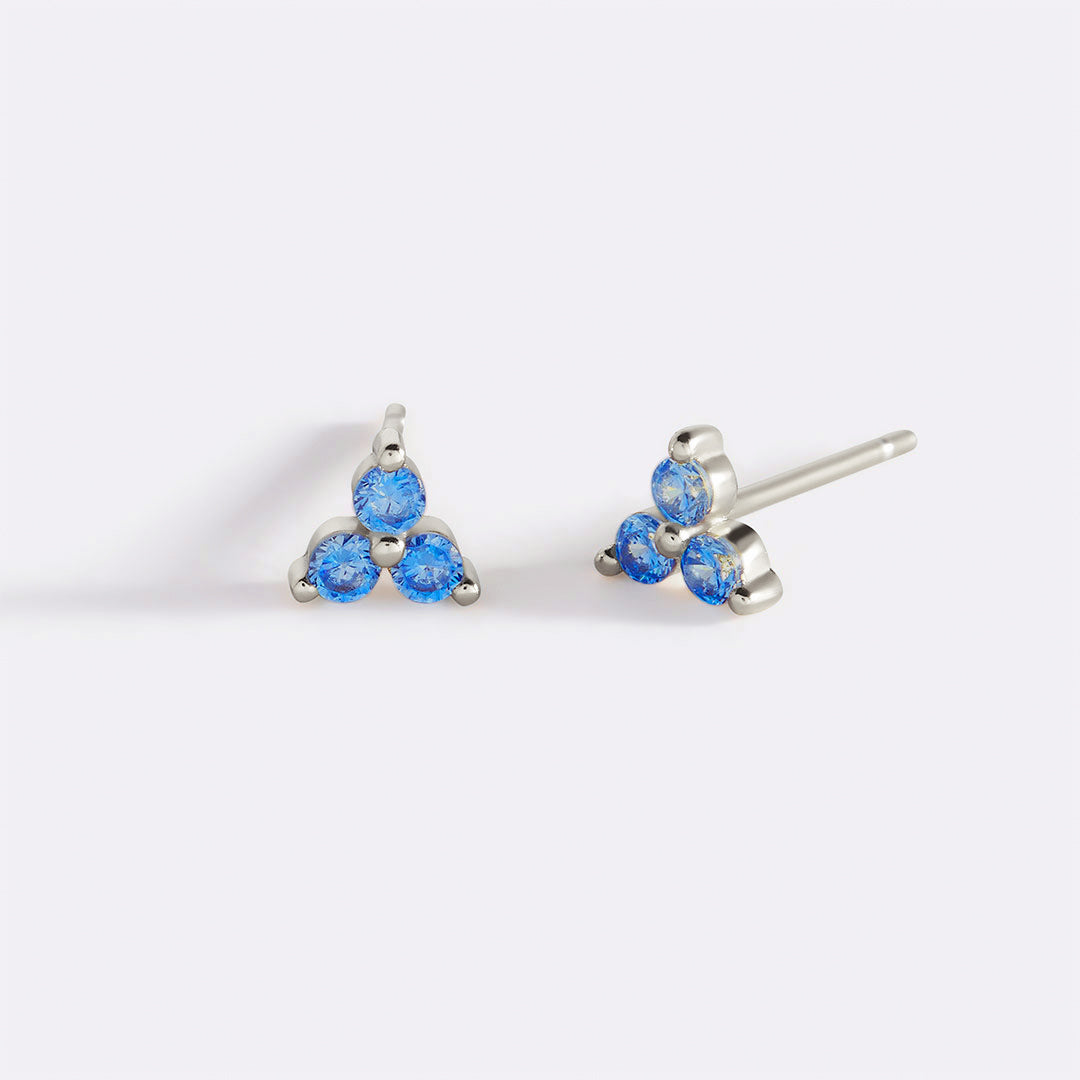 Trinity Birthstone Stud Earrings