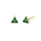 Trinity Birthstone Stud Earrings