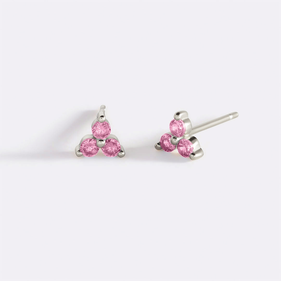 Trinity Birthstone Stud Earrings