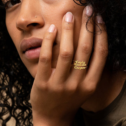 Triple Name Ring