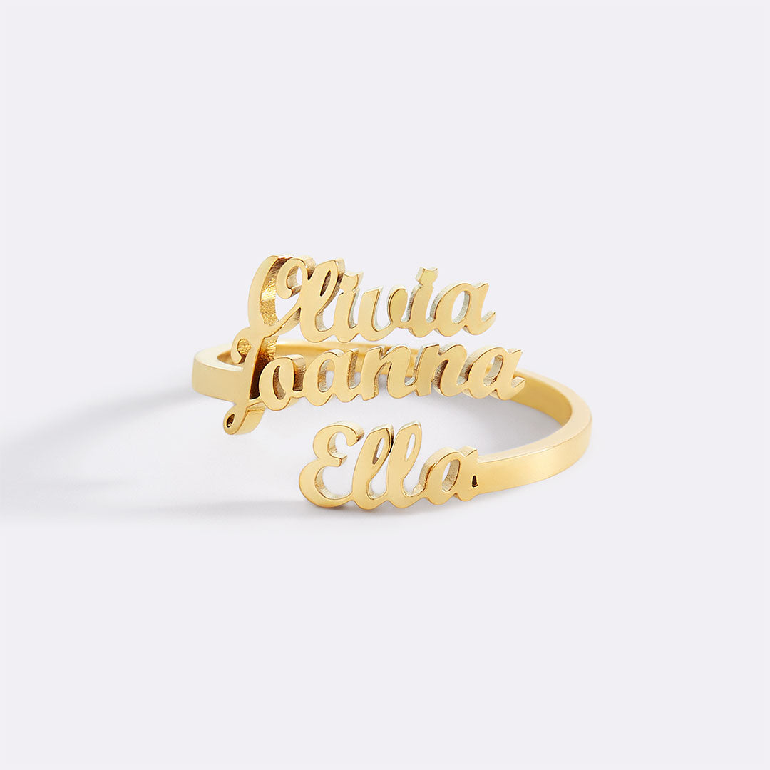 Triple Name Ring