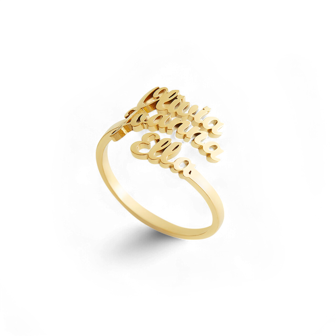 Triple Name Ring