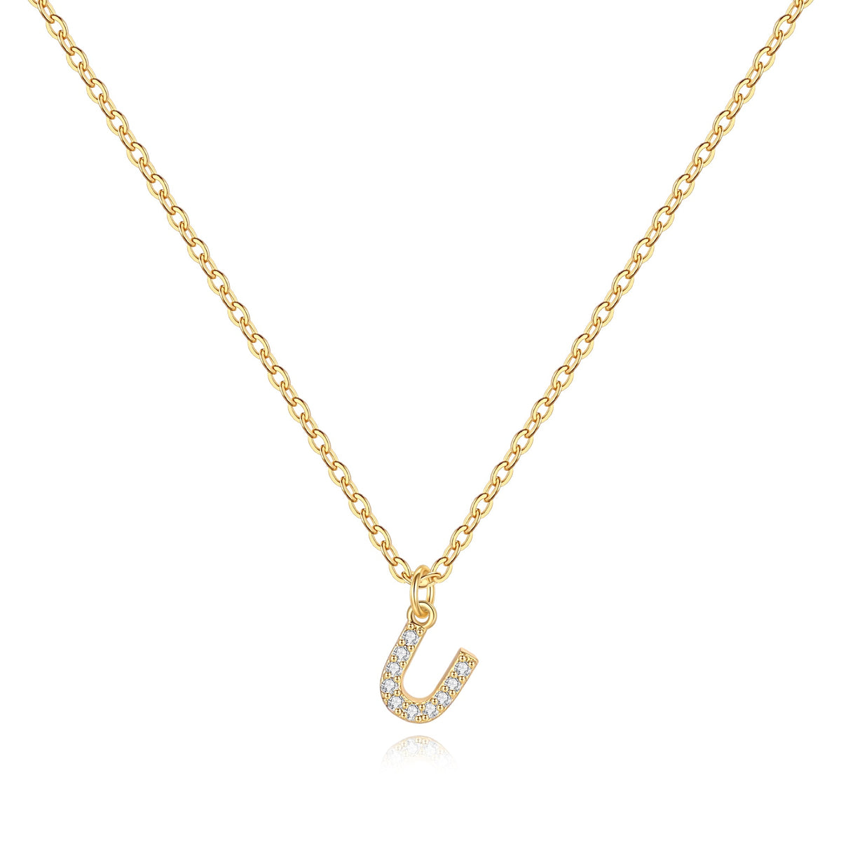 Pavé Uppercase Initial Necklace