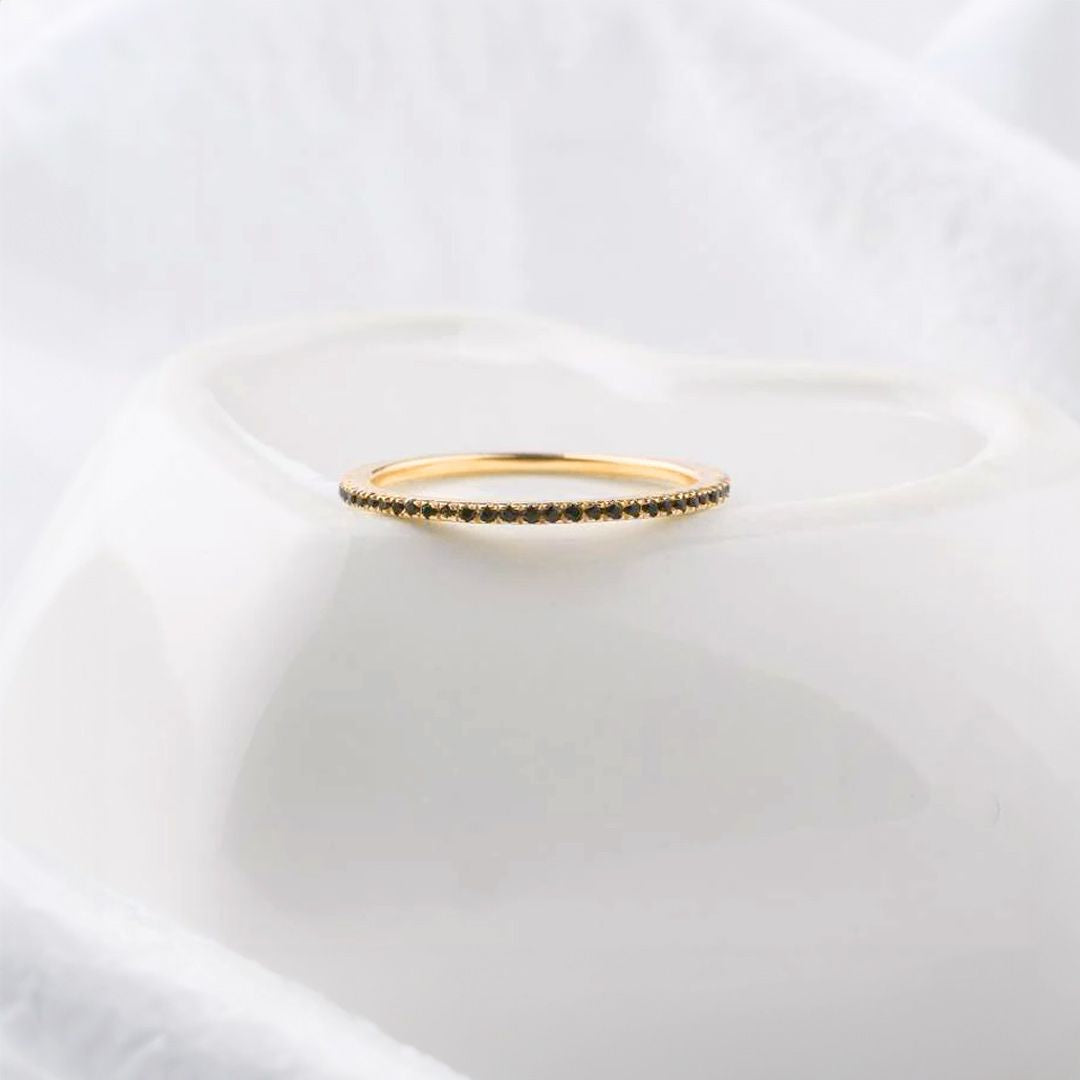 Black Diamond Eternity Stacking Ring