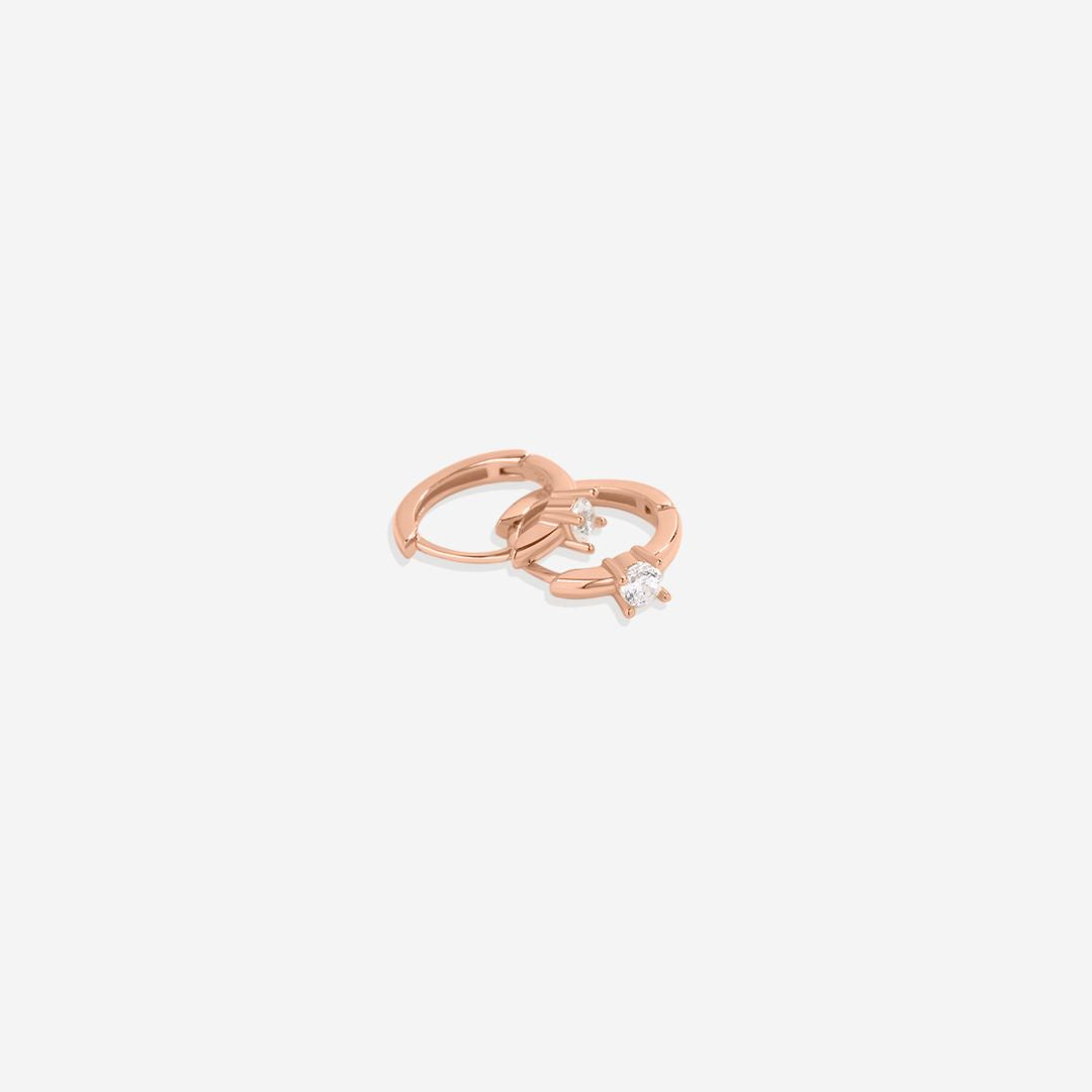 Dainty Single Stone Huggie Hoops