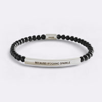 Silver Plate with Onyx Beads