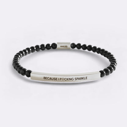 Because I F♡cking Sparkle Gold Beaded Inspire Bracelet