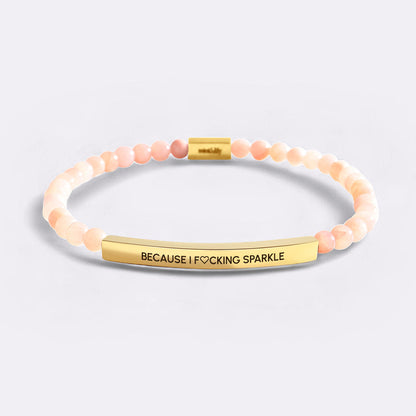 Because I F♡cking Sparkle Gold Beaded Inspire Bracelet