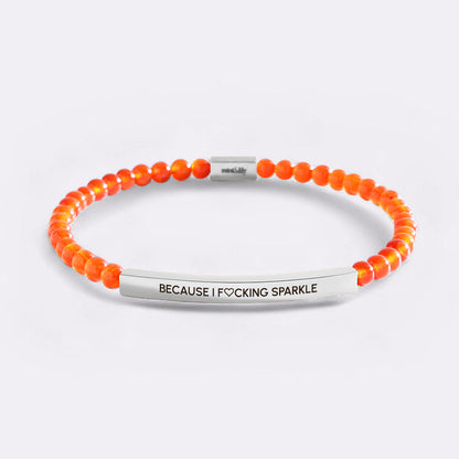 Because I F♡cking Sparkle Gold Beaded Inspire Bracelet