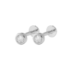 Bezel Stud Flatback Earrings | 16g