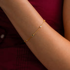 March Birthstone Station Bracelet