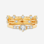 Braided Birthstone Stacking Ring Set