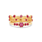 Braided Birthstone Stacking Ring Set